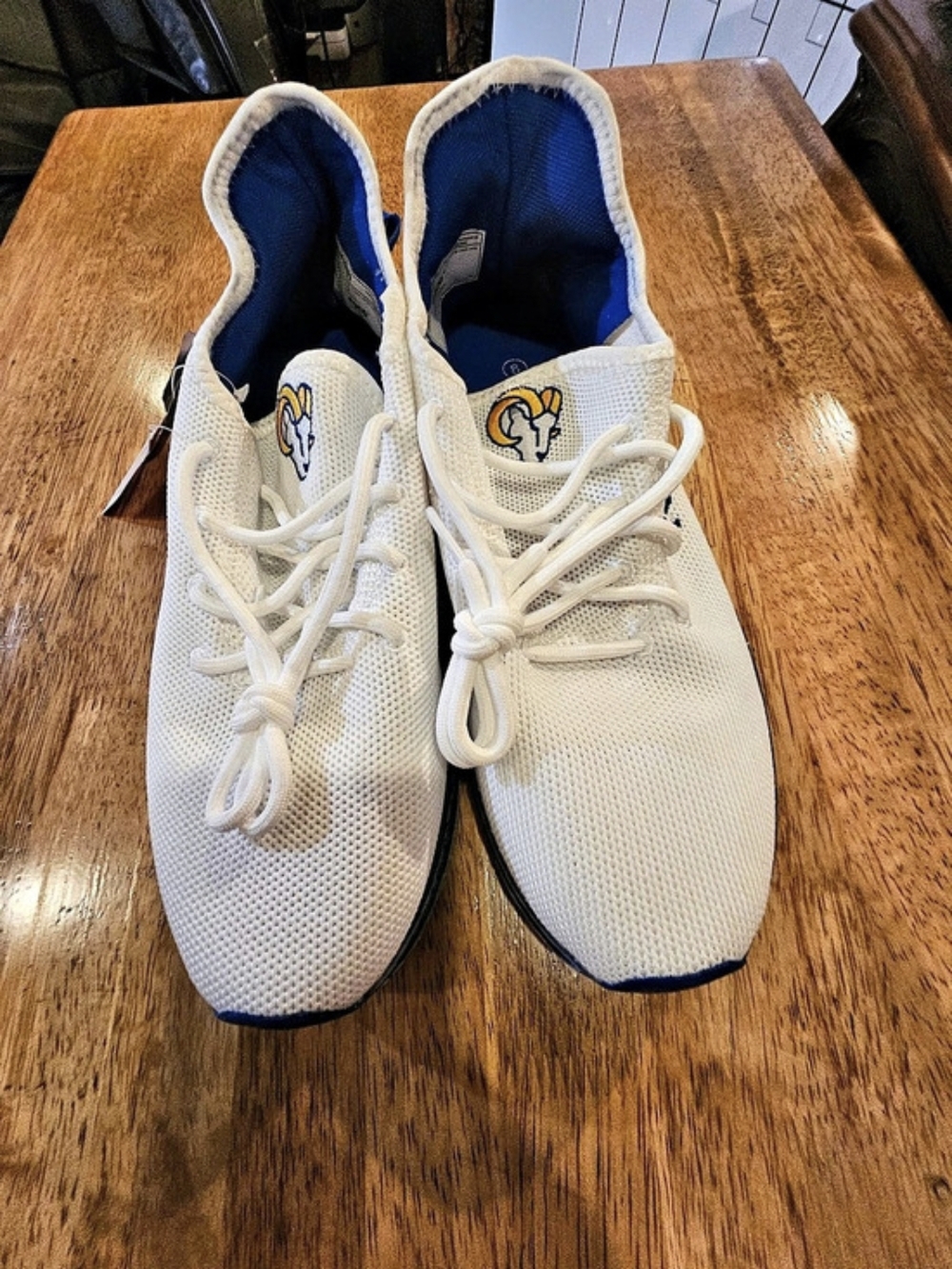 FOCO Los Angeles Rams Gradient Midsole White Sneakers White & Blue US 8 NWT